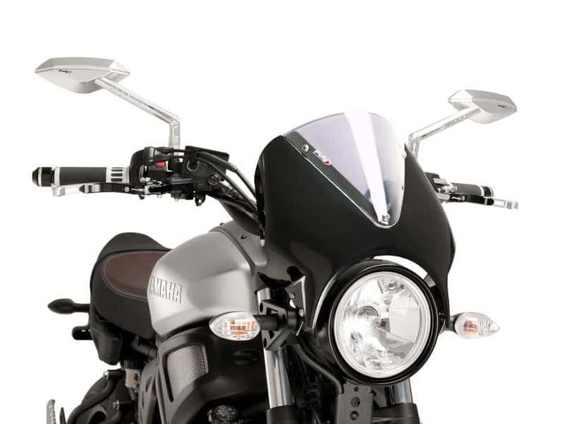 PUIG Retrovision Black Semi Fairing And Screen 195mm Clear for Yamaha XSR 700/900 16-21 9560W