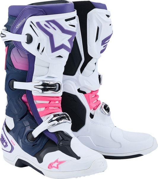 ALPINESTARS Tech 10 Boots WHT/VLT/NVY/PINK 2025 Model