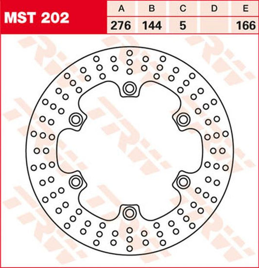 Trw Round Fixed Brake Rotor 250-299mm For Honda NT 700 V 1984-2016 Steel MST202