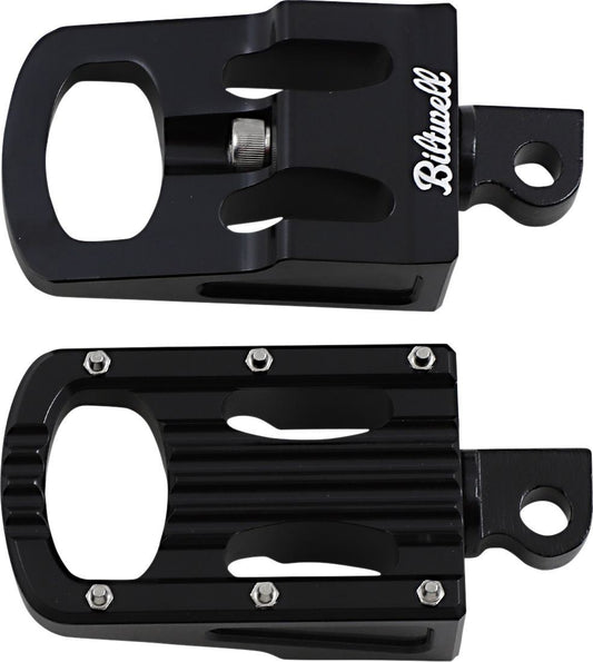 Biltwell Punisher Rider Footpegs in Black Finish To Fit Traditional HD Male Mount Models Motorcycle