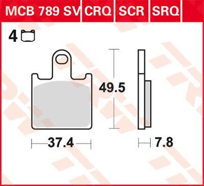Trw SCR Series Sindered Race Brake Pads For Kawasaki ZX-6 R 600 07-16 MCB789SCR