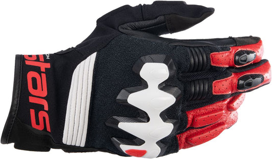 Alpinestars Halo Leather Gloves Red White Black