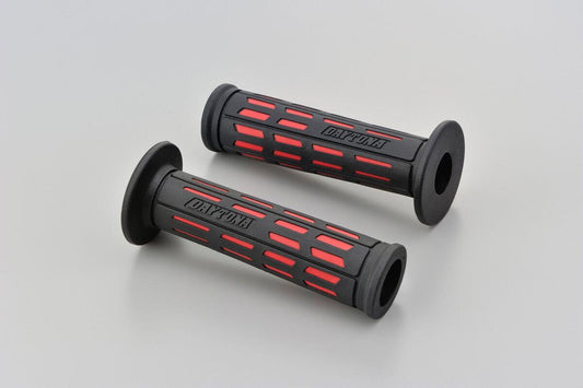 Daytona Grippy Grip GGD-Tapered-SP Grips 22.2mm Open End Black/Red Pair 25162