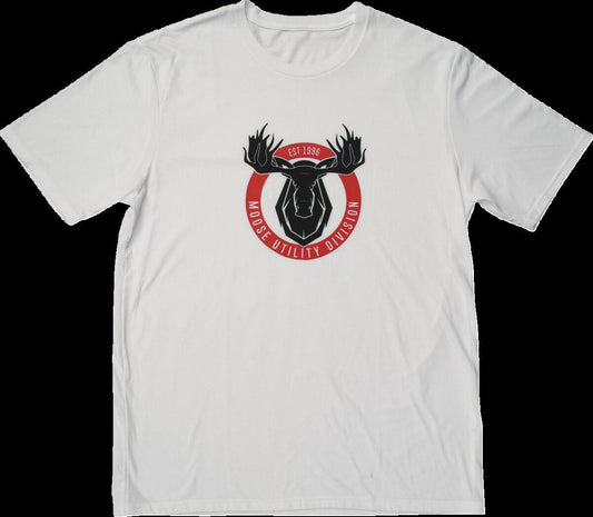Moose Racing T-Shirt Mud Badge White