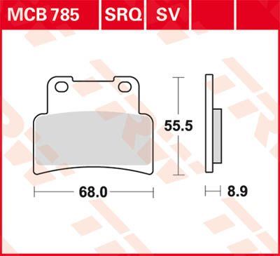 Trw SV Series Sindered Brake Pads For Aprilia SL 900 2007-2024 MCB785SV