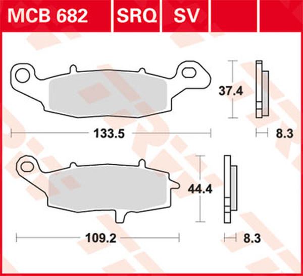 Trw SV Series Sindered Brake Pads For Suzuki SV 650 X 1995-2026 MCB682SV