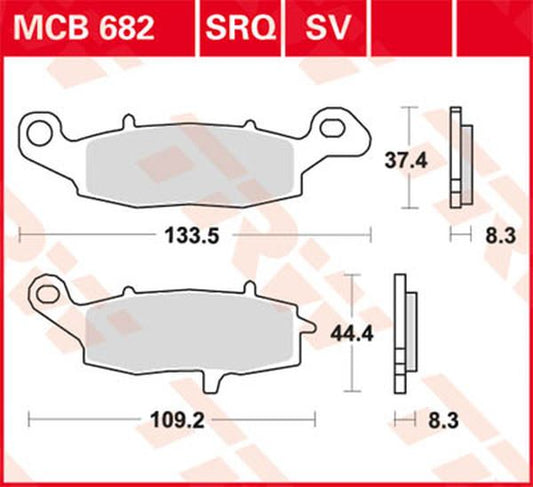 Trw SV Series Sindered Brake Pads For Suzuki SV 650 X 1995-2026 MCB682SV