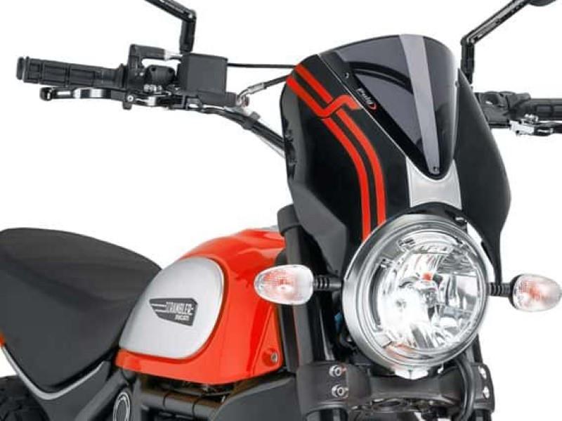 Puig Retrovision Black Semi Fairing And Screen Dark Smoke 20644W
