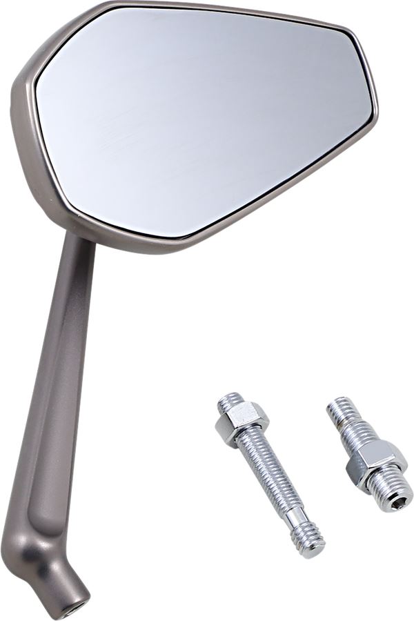 Arlen Ness Mini Stocker Mirror Anodized Silver Aluminum Screw-In Left 13-168