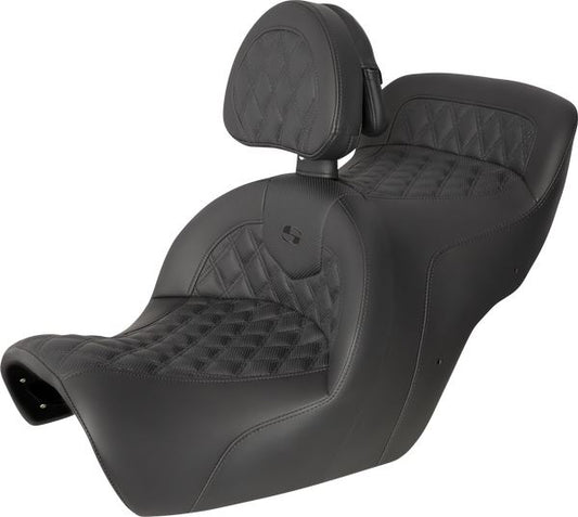 SADDLEMEN Roadsofa™ 2-Up Seat Seat Black Includes Backrest H88-07-182BR