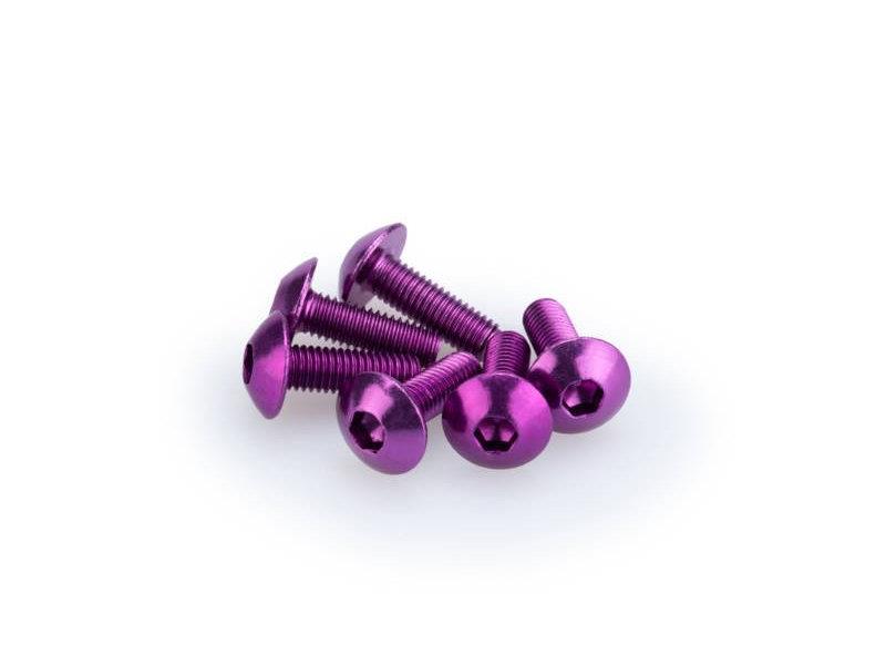 PUIG M5 Domed Screws 15mm x 6 Purple Universal 0543L