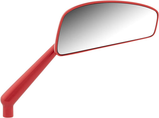 Arlen Ness Tearchop Mirror Right Red Billet Aluminium Teardrop Side View 510-019
