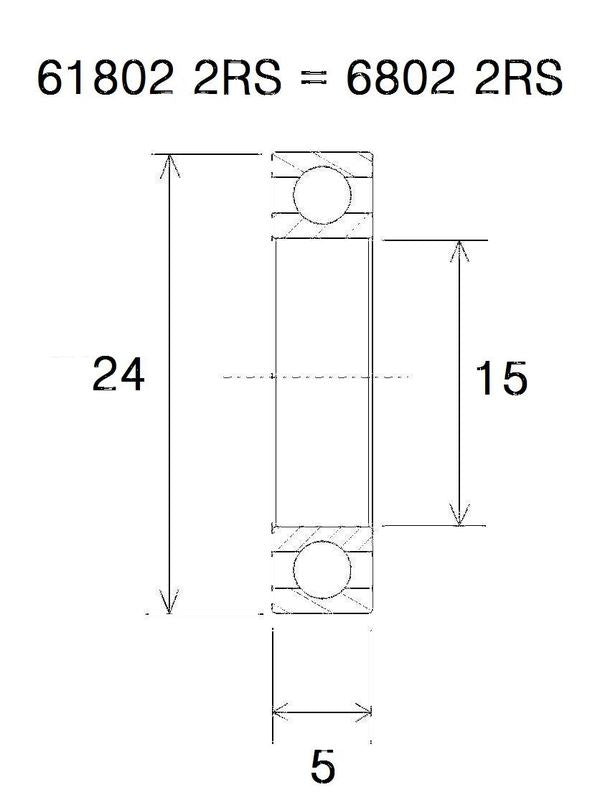 BLACK BEARING Bearing B3 15X24X5MM UB-6802-B3