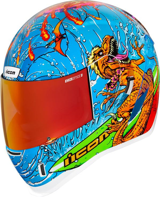ICON Airform™ Dino Fury Motorcycle Helmet Blue - 2023 Model