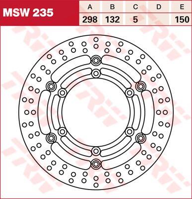 Trw Round Floating Brake Rotor For Yamaha XVS 1300 A 1984-2016 MSW235