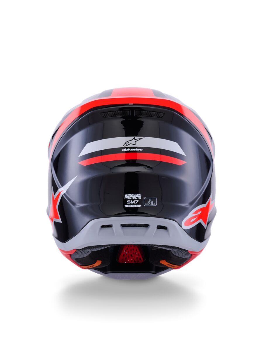 ALPINESTARS SM7 Rise Helmet BLK/RD/SILV 2025 Model