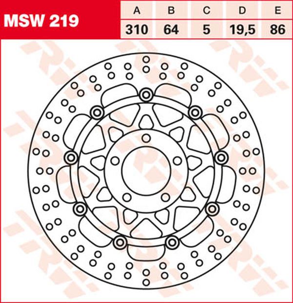 Trw Round Floating Brake Rotor For Suzuki GS 500 E 1989-2009 MSW219