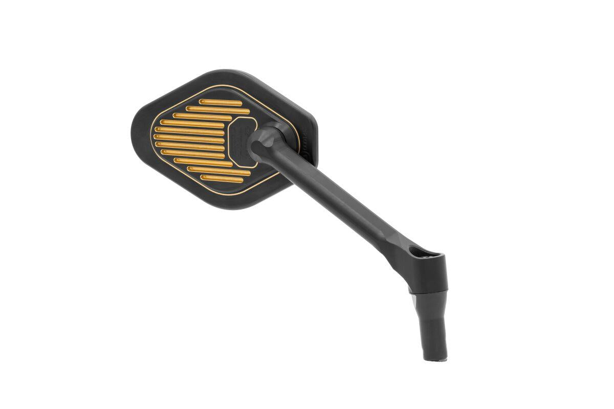 Drag Specialties Adjustable Mirror Short Stem 12cm Black & Gold M03-06-R-BDG