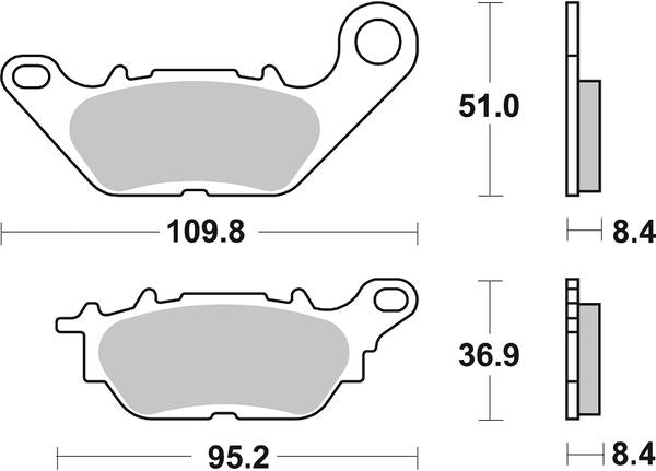 Sbs HF Street Ceramic Organic Brake Pads For Yamaha XSR 125 2008-2024 858HF