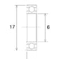 BLACK BEARING Bearing B3 6X17X6MM UB-606-B3