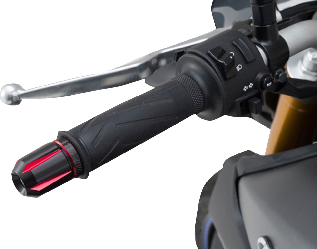 Daytona Scratch Handlebar End Anodized Red/Black Fits 7/8 & 1 Handlebars 87331