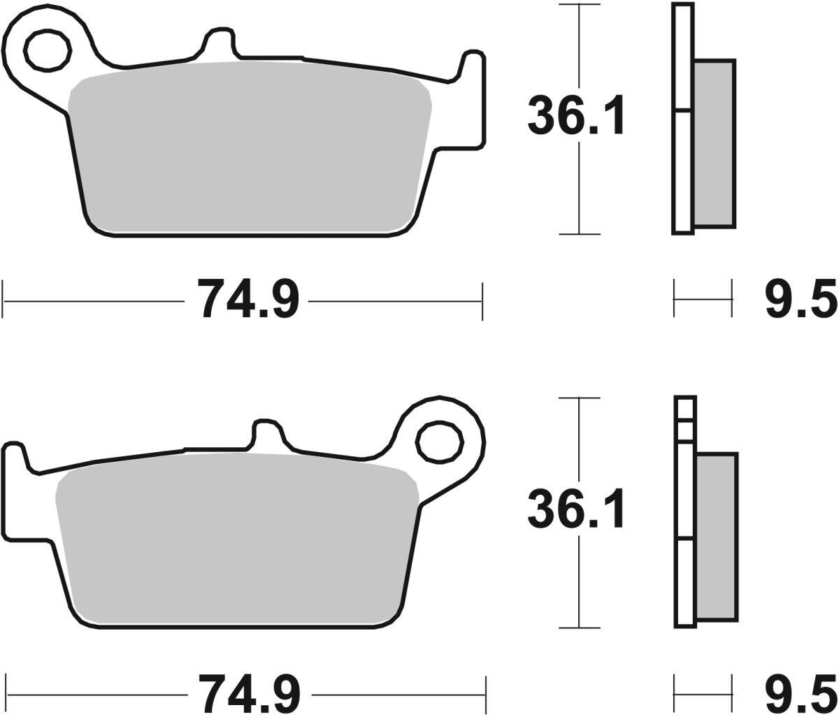 Sbs Street Ceramic Organic Brake Pads For TM Racing SMX 450 FI 1991-2023 604HF