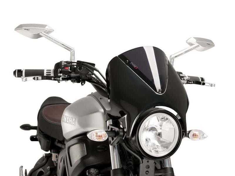 PUIG Retrovision Black Semi Fairing And Screen 195mm Dark Smoke for Yamaha XSR 700/900 16-21 9560F