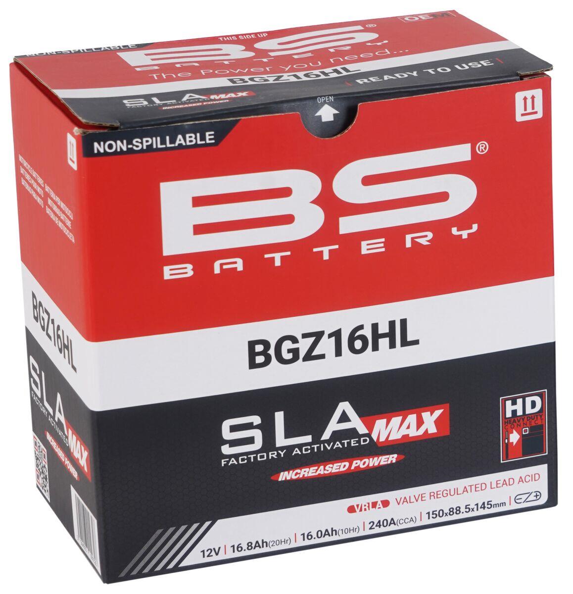 Bs Battery SLA MAX AGM Battery For Harley RH 1250 S 1987-2024 300932