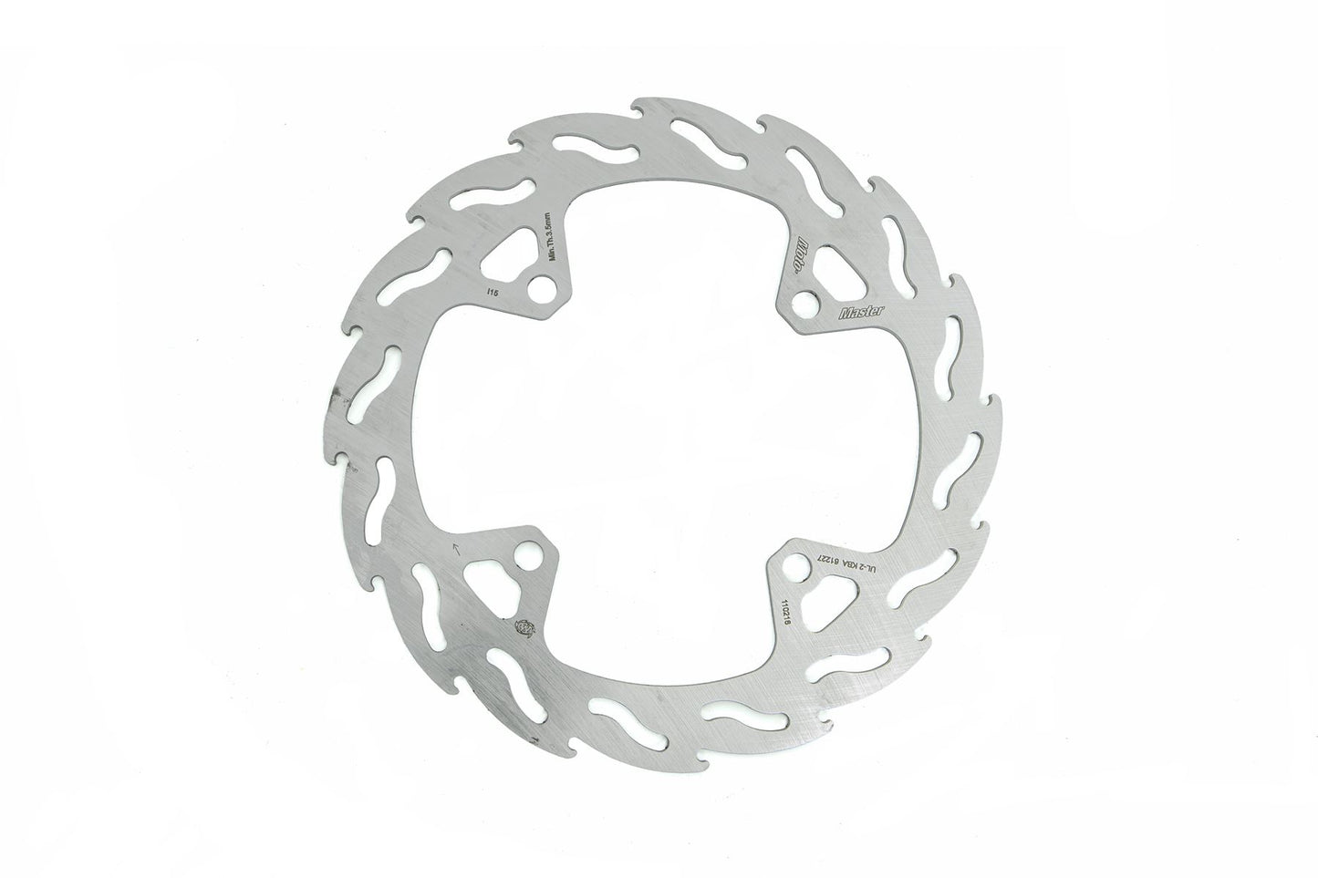 Moto-Master Flame Series Fixed Rotor For Kawasaki KX 250 2003-2024 Silver 110216