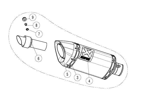 AKRAPOVIC Replacement Muffler M-AP02102C