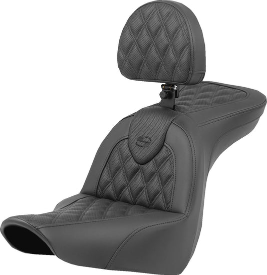 Saddlemen Lattice Stitch Seat With Backrest For HD FXLRS 1923 18-24 818-29-182BR