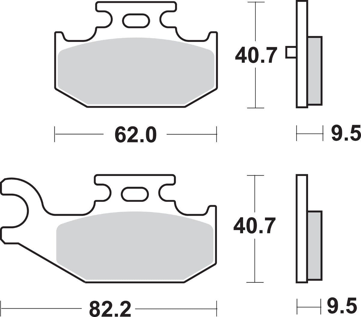 Sbs SI Offroad Sintered Brake Pads For Yamaha YFM 700 R 2005-2012 Set of 2 816SI