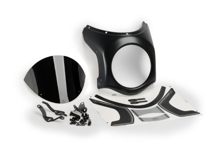 Puig Retro Carbon Look Semi Fairing And Screen 195mm Black 7011W