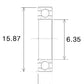 BLACK BEARING Bearing B3 6.35X15.88X4.98MM UB-R4-B3