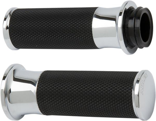 Arlen Ness Smooth Grips Chrome Black For Harley Davidson XL 883 N 76-22 07-320
