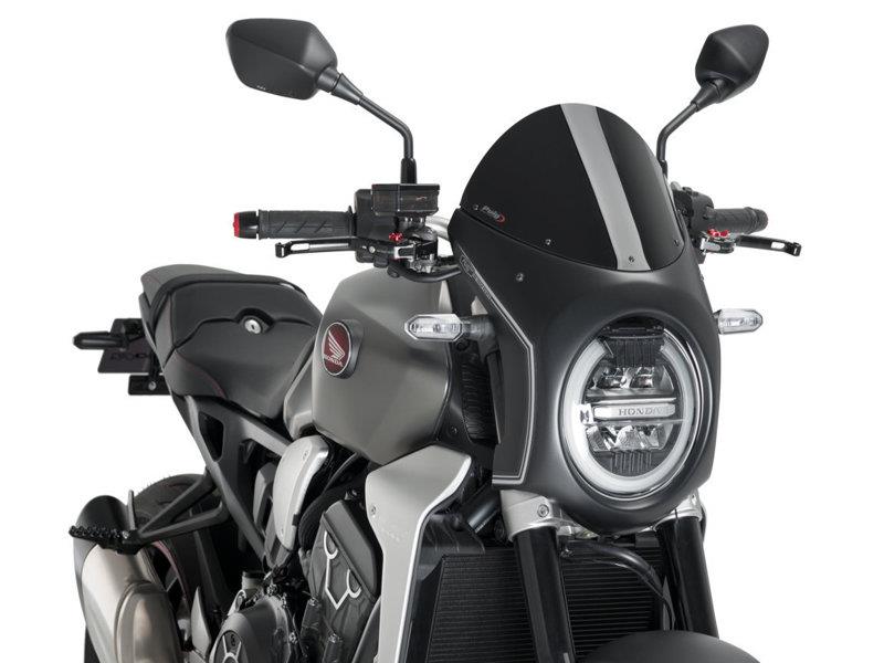 Puig Retro Black Semi Fairing And Screen 195mm Black 9734W
