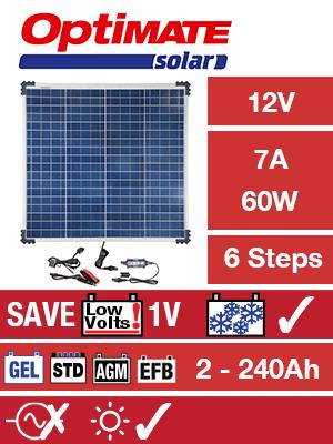 Optimate Solar Panel Charger Maintainer 60w Shed Caravan Van Garage OP60