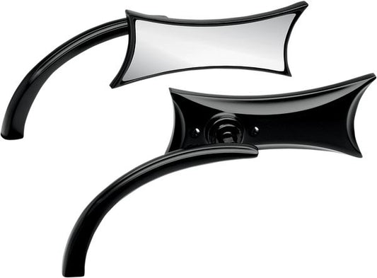 Arlen Ness Micro-Mirror Black Powder-Coated Screw-In Rectangle Left 13-418