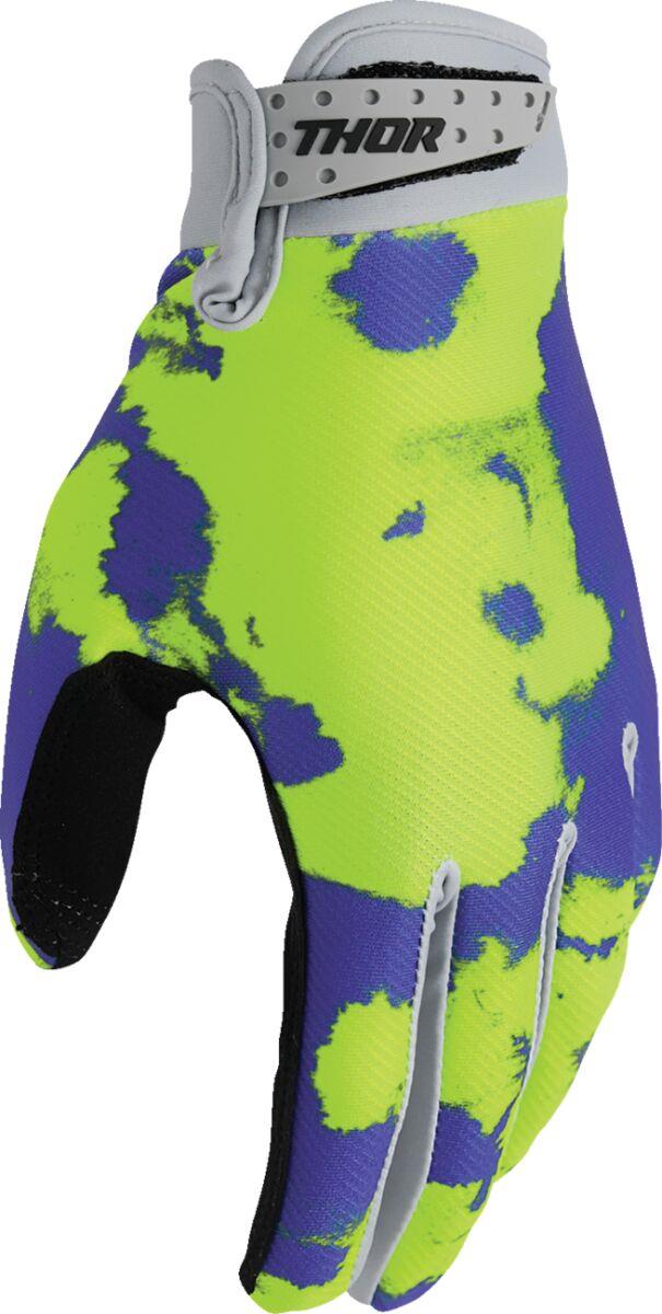 THOR Launchmode Bleach Gloves Yellow/Purple/Black