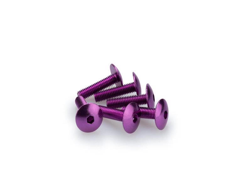 PUIG M6 Domed Screws 25mm x 6 Purple Universal 0689L
