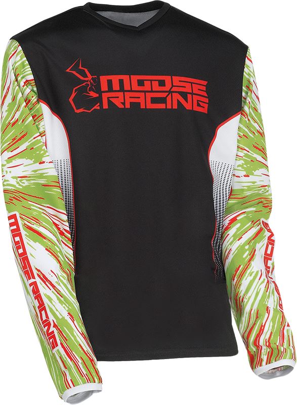Moose Racing Jersey Youth Agroid Green/Red/Black 24 Model
