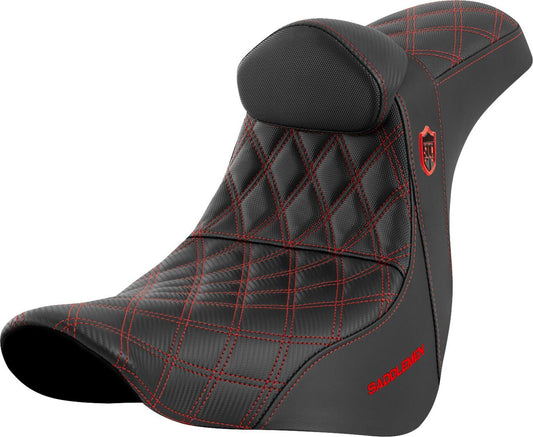 Saddlemen Pro Series SDC Grip Seat With Backrest For HD FXLRS 1923 18-24 SC81829REDRT