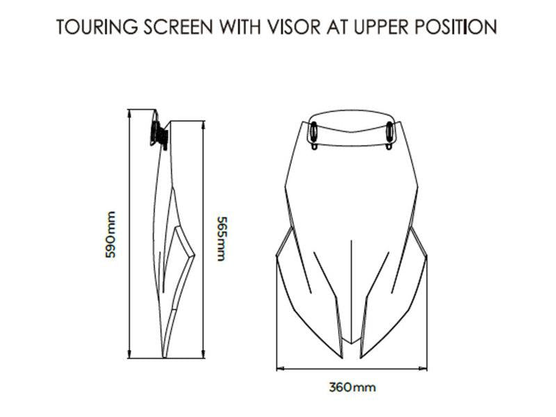 Puig Touring Screen With Extender Light Smoke 21514N