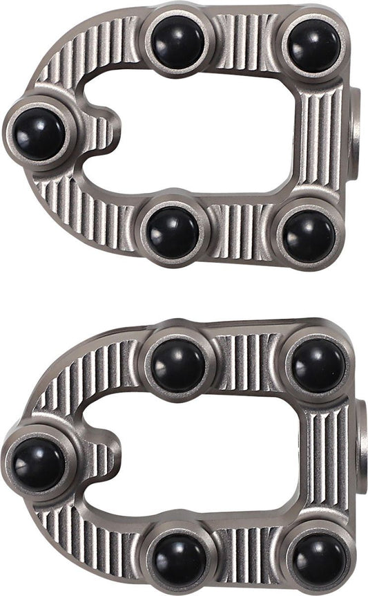 Arlen Ness MX Footpegs Titanium Billet Aluminum Rubber Silver 07-959