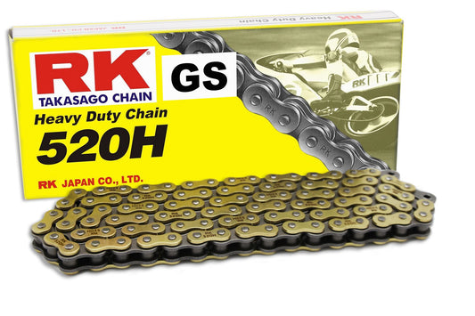 RK Motorcycle Drive Chain 520 H 120L NONSEAL Gold GS520H120CL