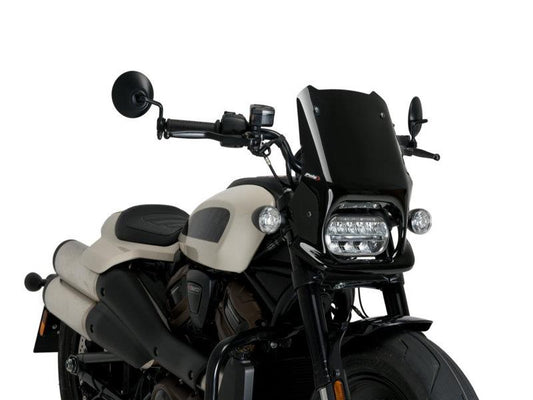 PUIG New Generation Sport Screen Black for Harley Davidson Sportster S RH1250S 21-24 21321N