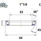 BLACK BEARING HB 33X44X6MM 36 /45 HB-C11