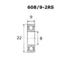 BLACK BEARING Bearing B3 9X22X7MM UB-608/9-B3