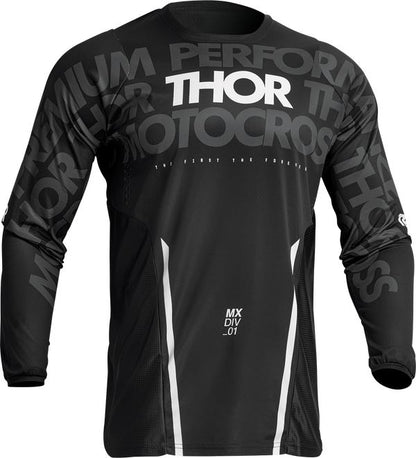 THOR Pulse Mono MX Motorcross Jersey Black/White 2023 Model