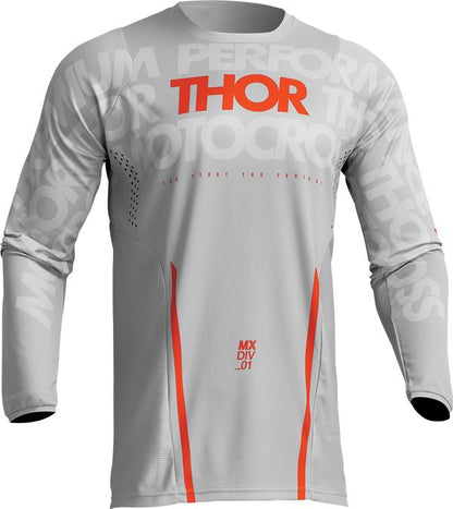 THOR Pulse Mono MX Motorcross Jersey Gray/Orange 2023 Model